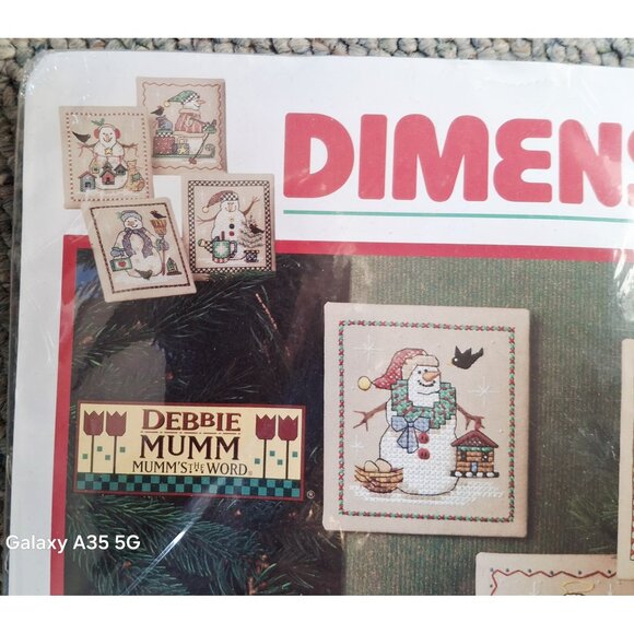 Dimensions Debbie Mumm Snow Pals Ornaments Cross Stitch Kit  Stamped Cotton Fabr - Picture 4 of 6